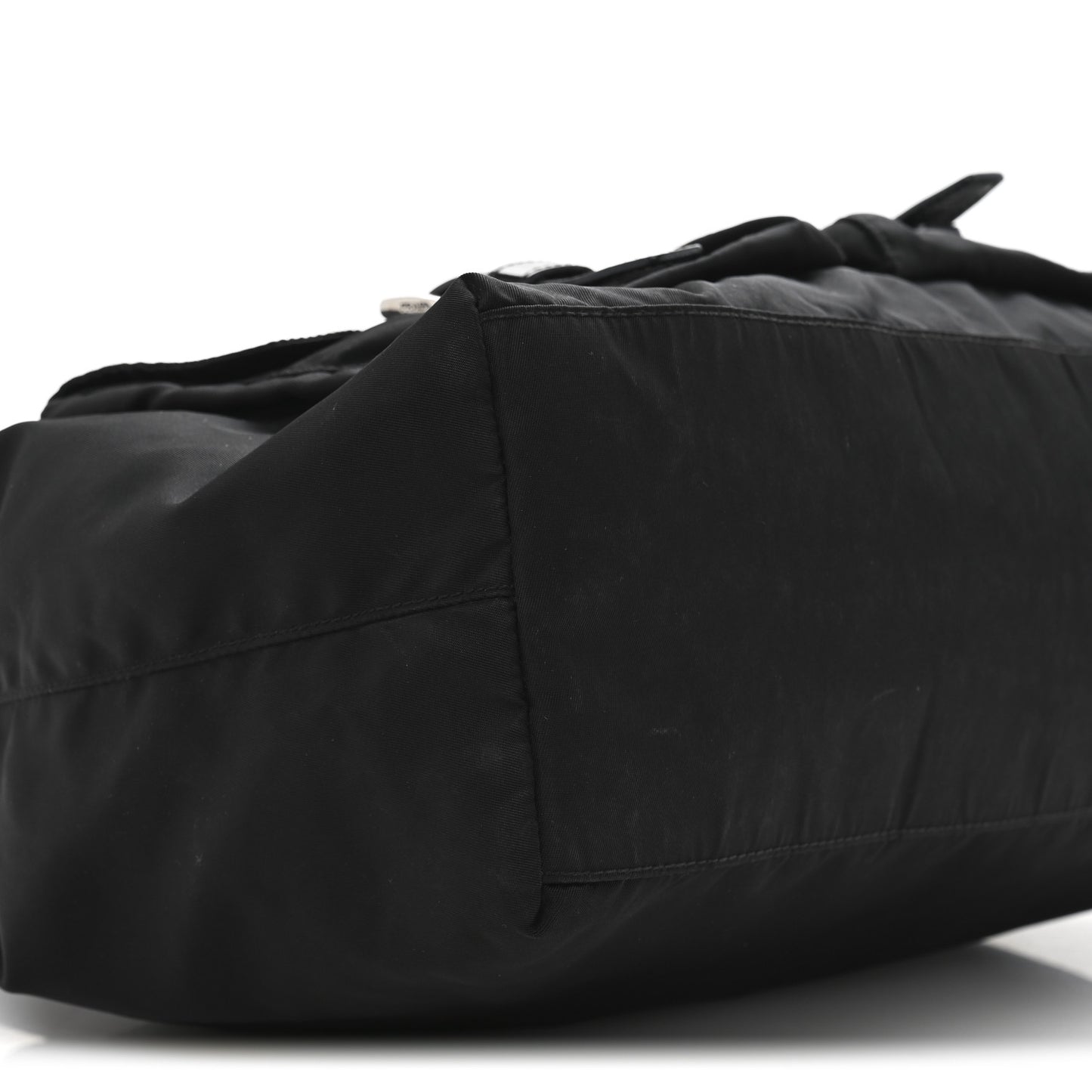 Nylon Vela Drawstring Shopping Tote Black