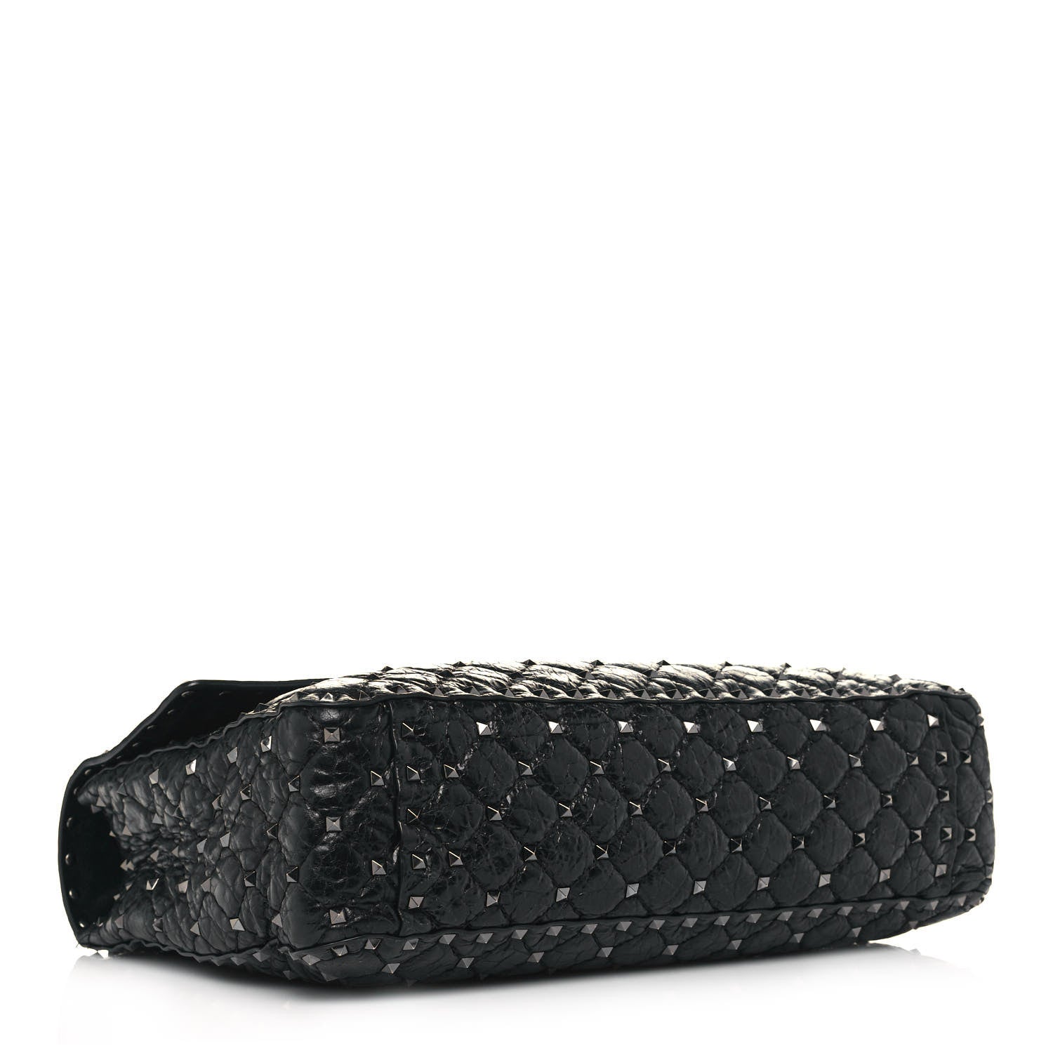 Valentino Garavani Craquele Nappa Maxi Rockstud Spike Shoulder Bag Black 5 of 15