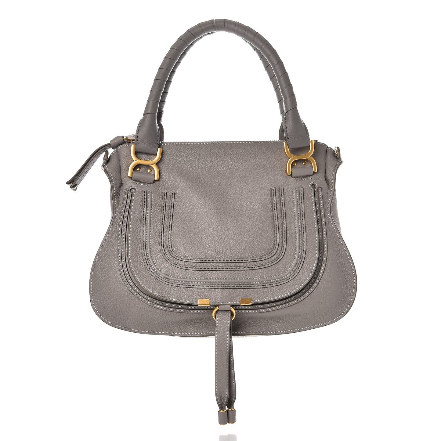 Calfskin Medium Marcie Satchel Cashmere Grey