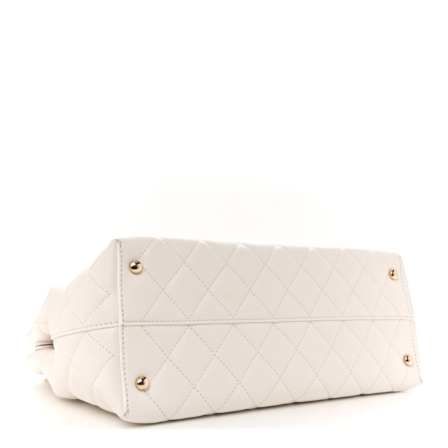 Chanel Caviar Quilted Small Shopping Tote White 4 of 13