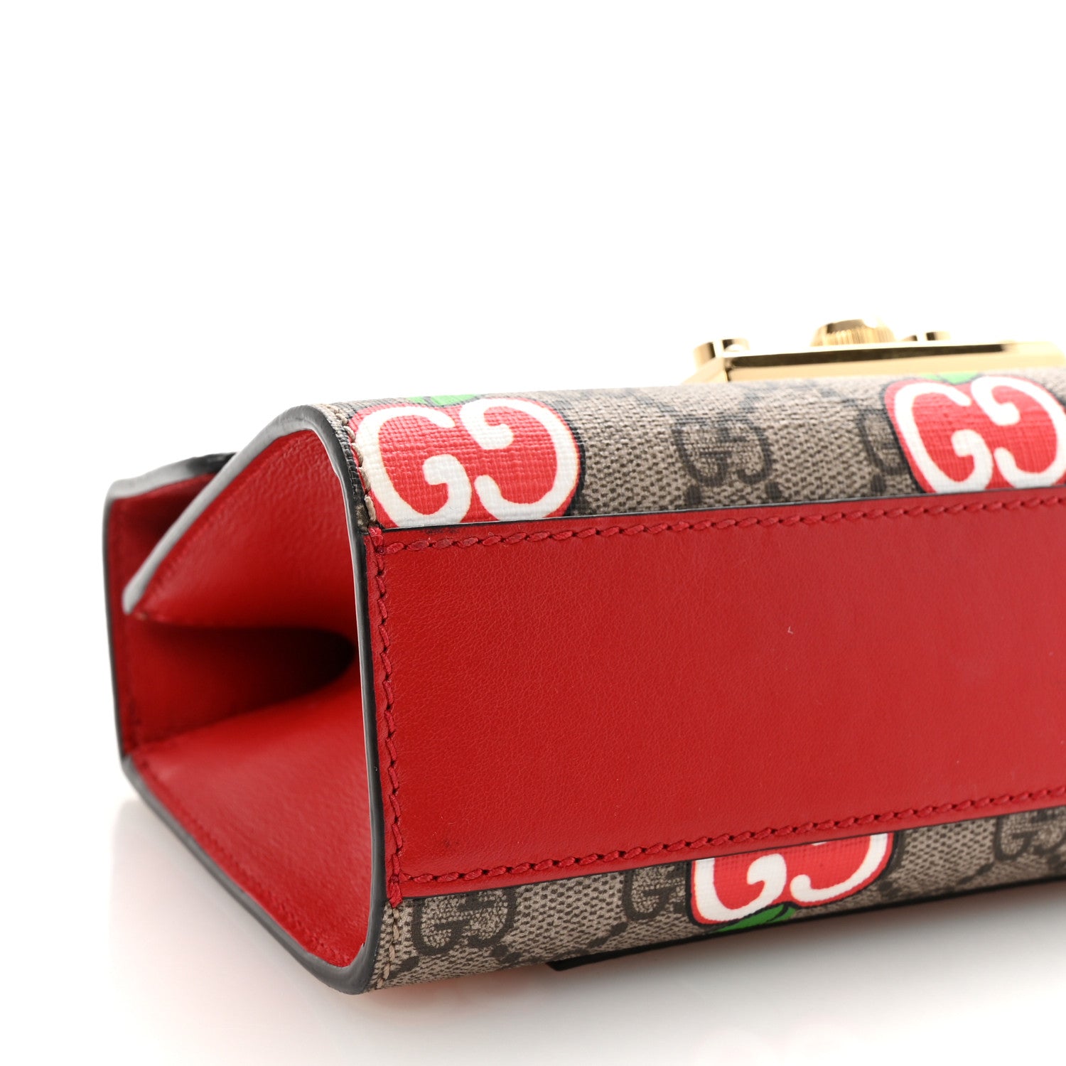 Gucci GG Supreme Monogram Apple Small Padlock Shoulder Bag Beige