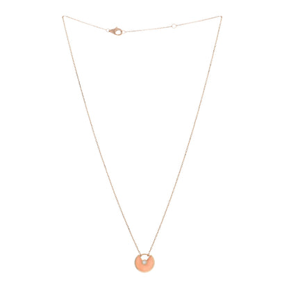 Cartier 18K Pink Gold Diamond Pink Opal XS Amulette de Cartier Pendant Necklace 3 of 4