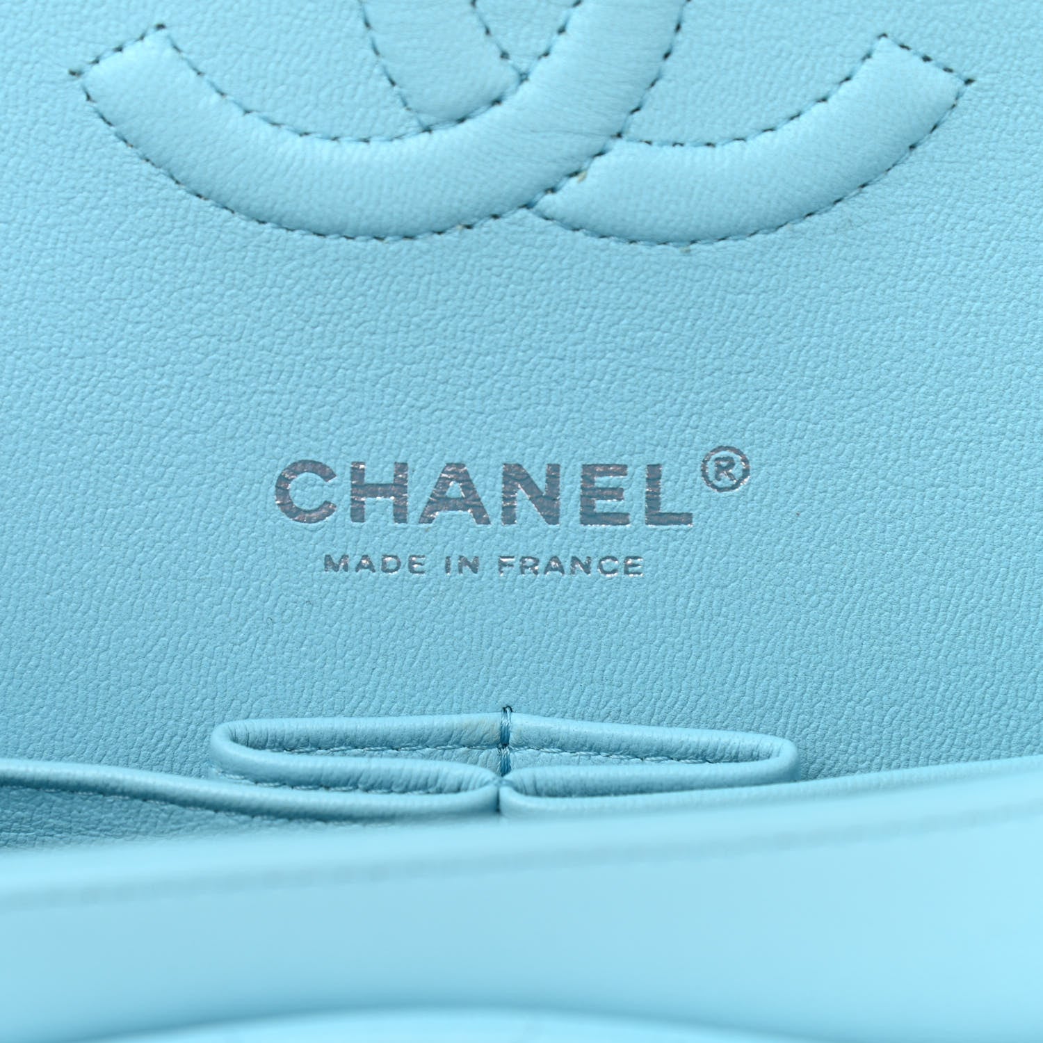 Chanel Lambskin Quilted Medium Double Flap Neon Blue 6 of 10