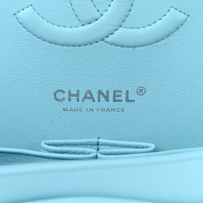 Chanel Lambskin Quilted Medium Double Flap Neon Blue 6 of 10