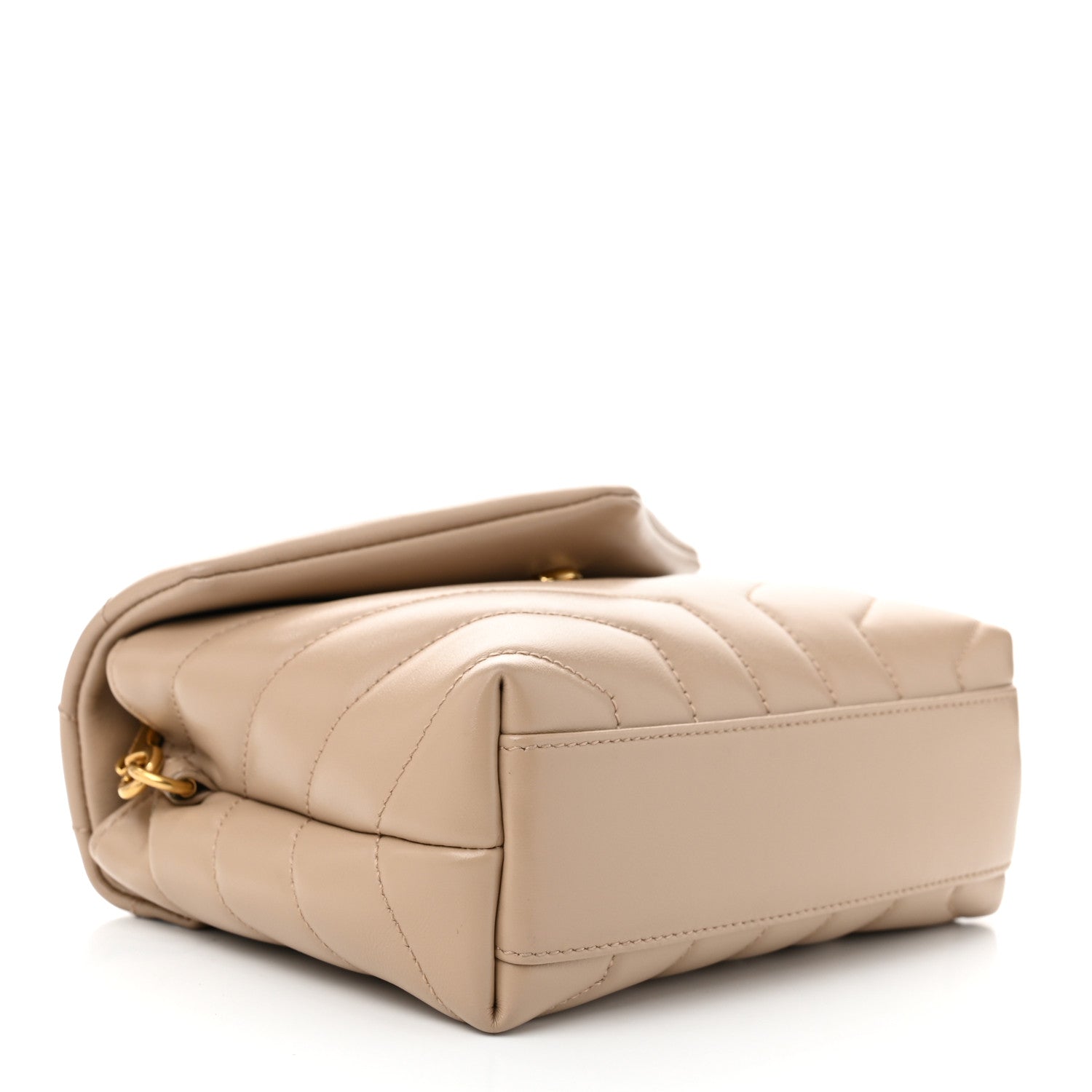 Saint Laurent Calfskin Y Quilted Monogram Toy Loulou Crossbody Bag Dark Beige 4 of 12