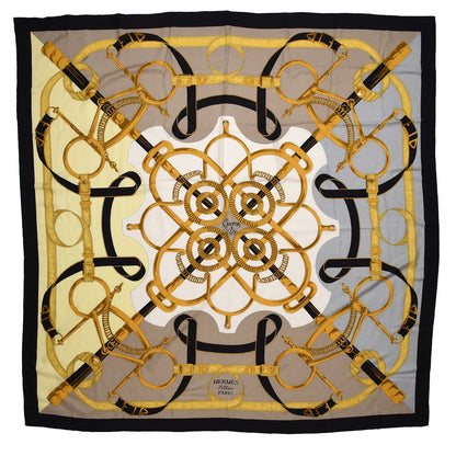 Hermes Cashmere Silk Eperon D'Or Shawl 140 1 of 8