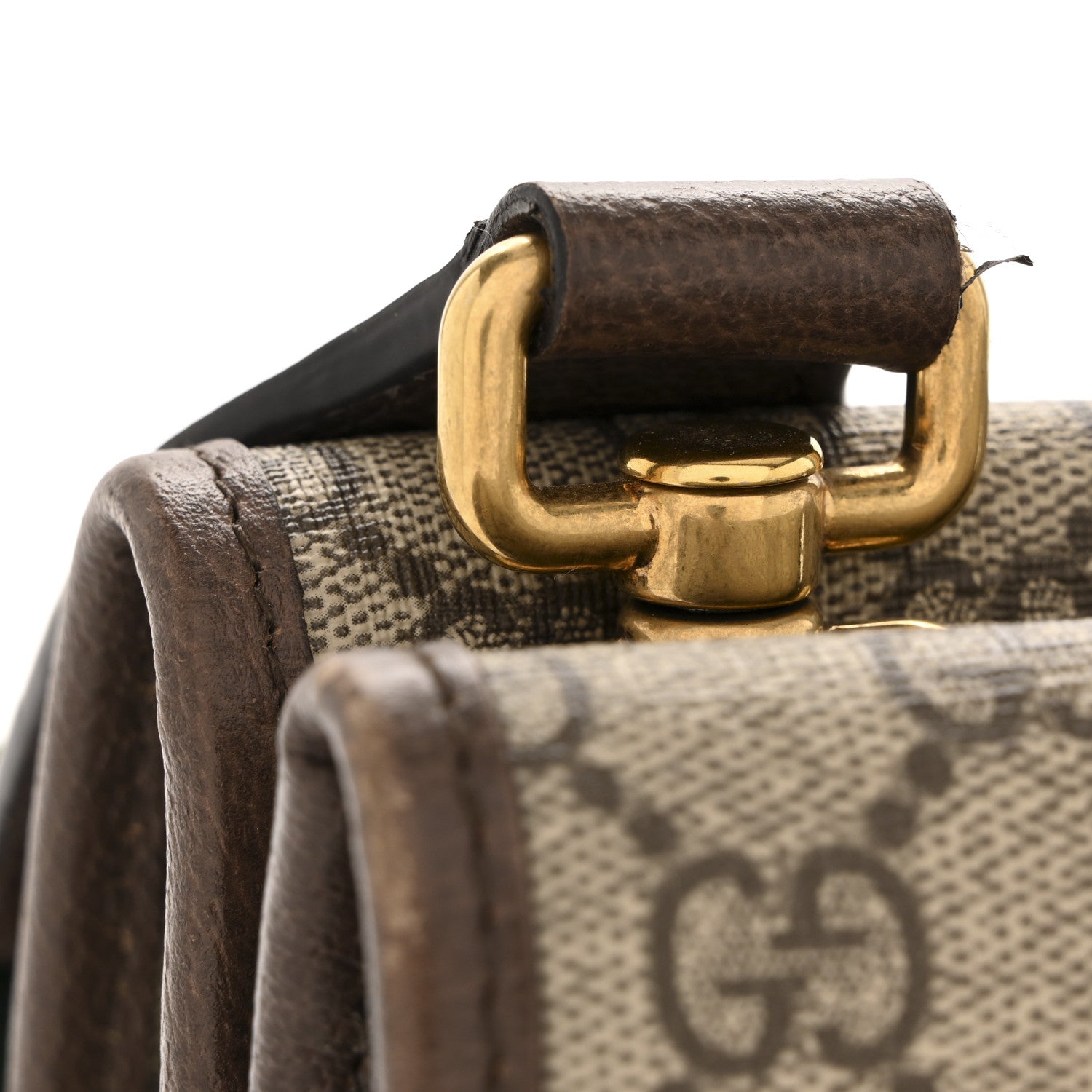 Gucci GG Supreme Monogram Web Small Neo Vintage Double Flap Messenger Bag Beige New Acero 12 of 13