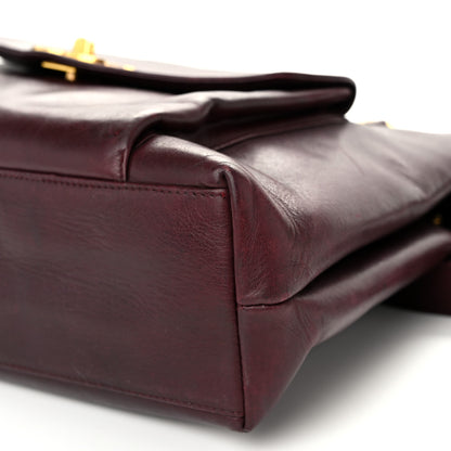 Chanel Calfskin Flap Shoulder Bag Burgundy 12 of 12