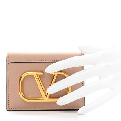 Valentino Garavani Calfskin Vlogo French Flap Wallet Rose Cannelle 2 of 9