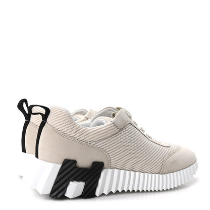 Hermes Airy Mesh Suede Goatskin Womens Bouncing Sneakers 39 Beige Glasie 5 of 10