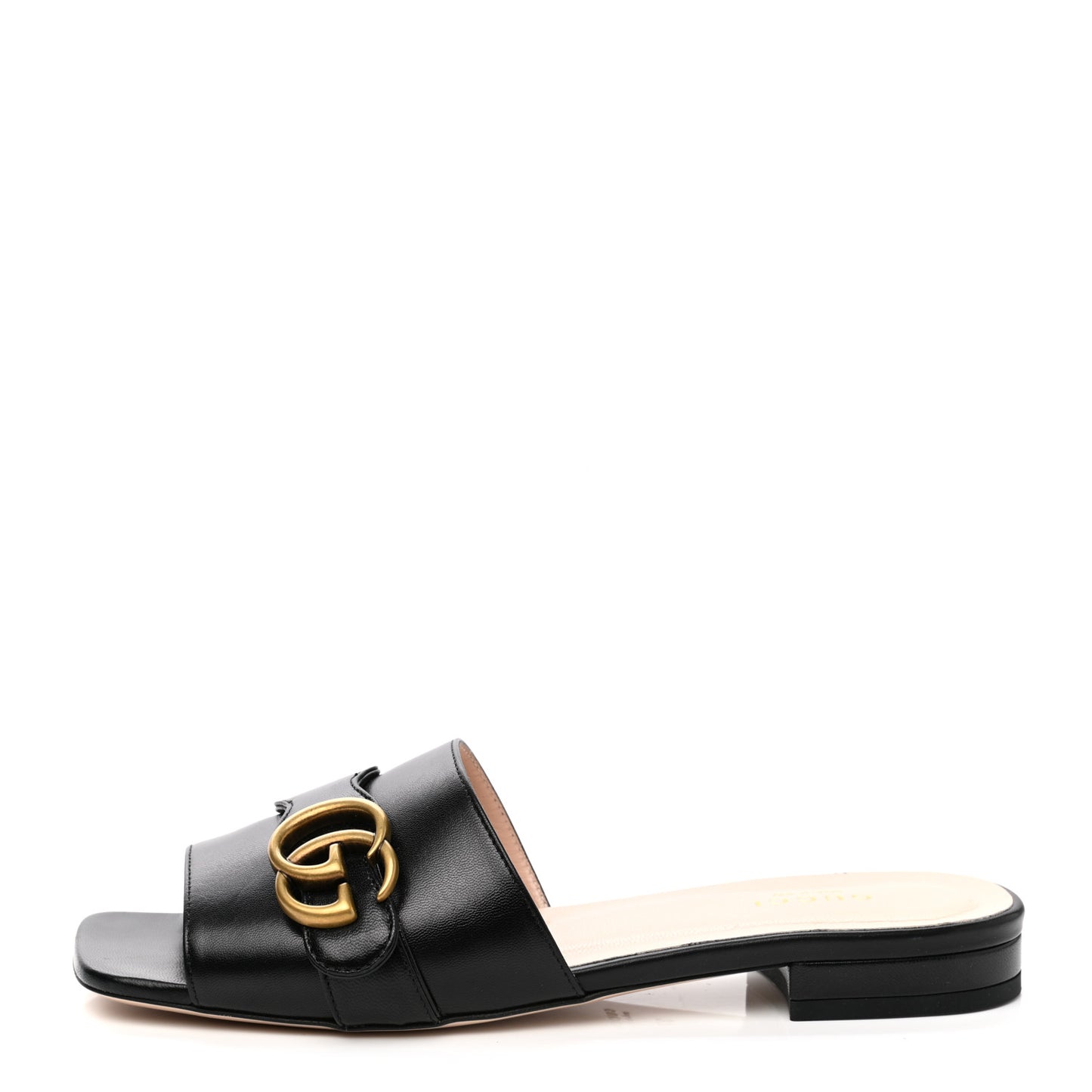 Malaga Kid GG Marmont Flat Slide Sandals 37 Black