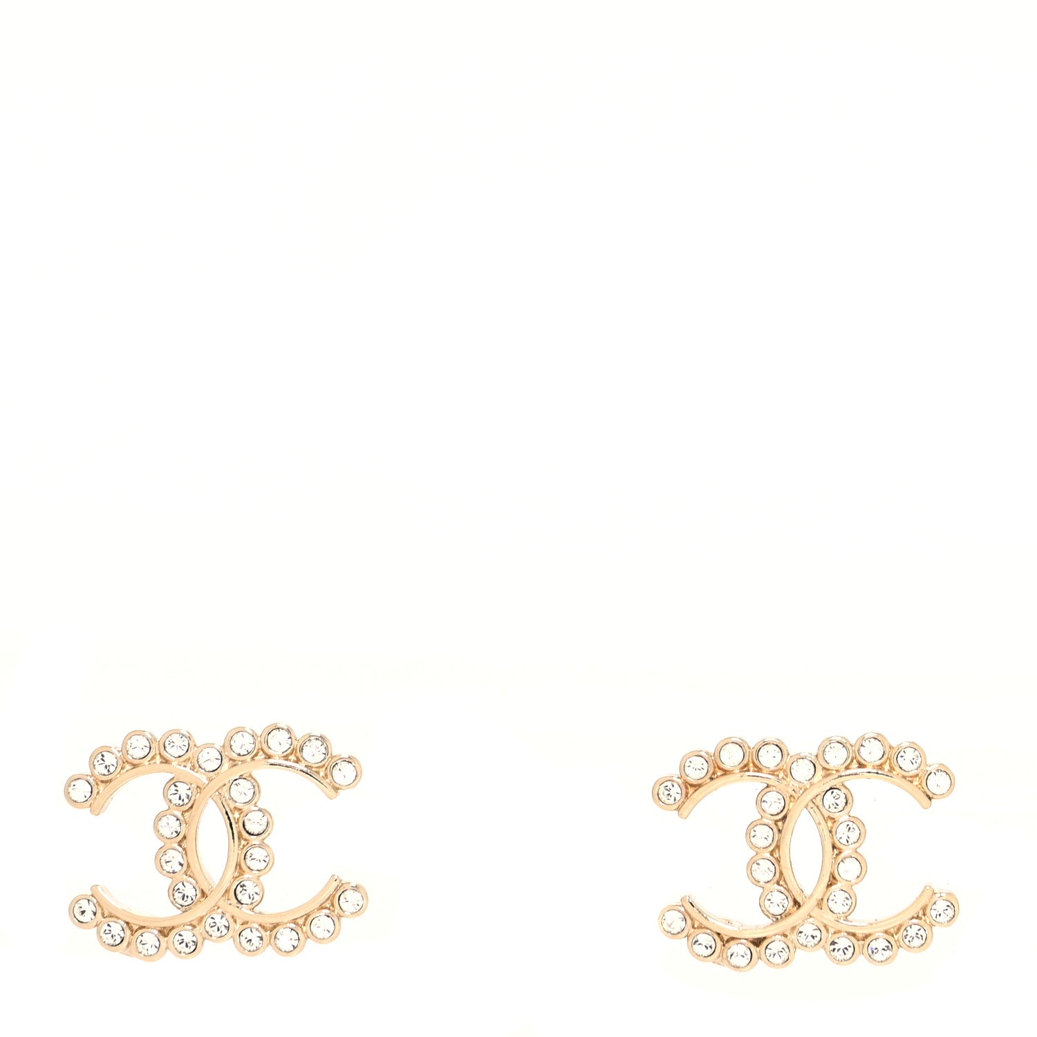 Chanel Strass Crystal Dazzling Wheat CC Earrings Gold 1 of 4