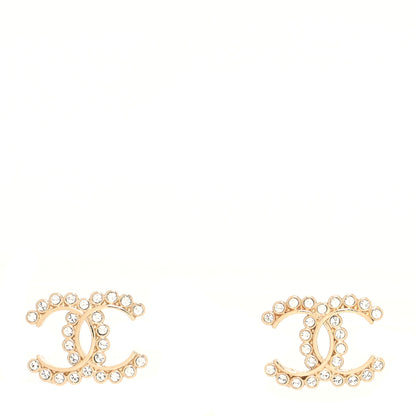 Chanel Strass Crystal Dazzling Wheat CC Earrings Gold 1 of 4