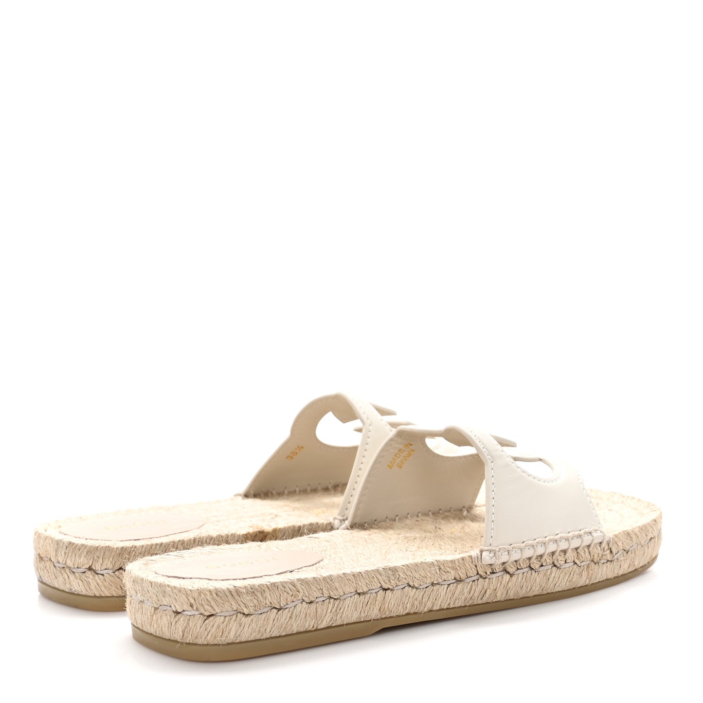 Nappa Interlocking G Espadrille Slide Sandals 38.5 Mystic White