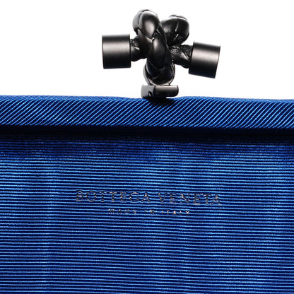 Bottega Veneta Silk Faille Intrecciato Knot Clutch Blue 6 of 7