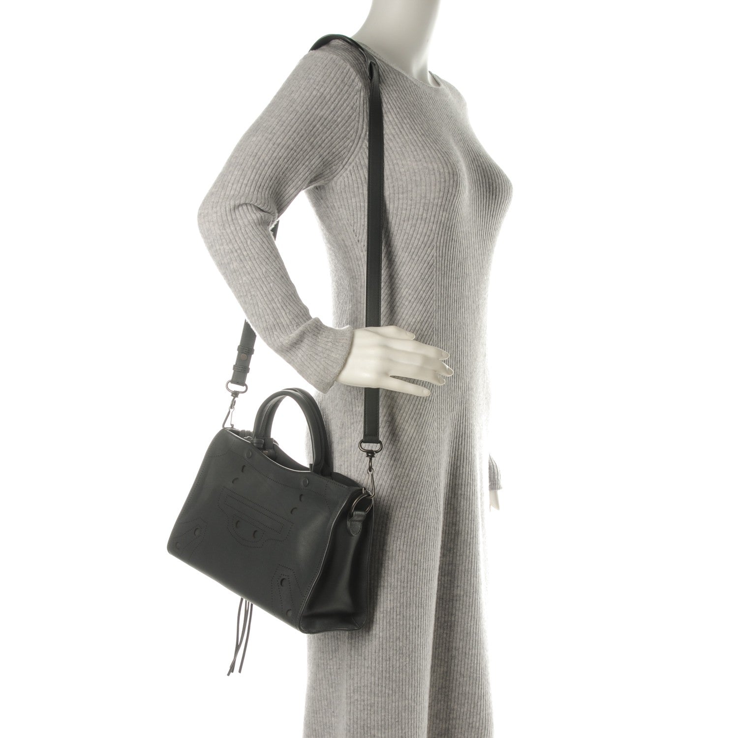 Balenciaga Veau Soyeux Perforated Blackout Hardware S City Gris Fossile 4 of 8