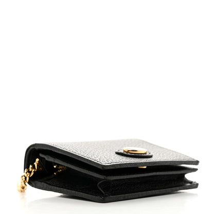 Gucci Textured Calfskin Enamel GG Hardcase Lipstick Holder Chain Wallet Black 4 of 9