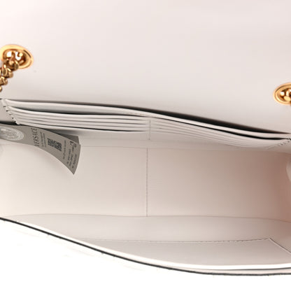 Versace Nappa Quilted Studded Virtus Shoulder Bag White 5 of 12