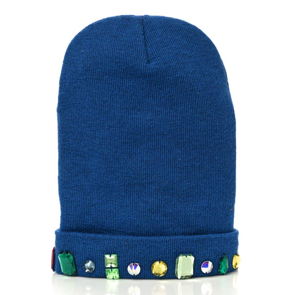 Gucci X MLB Wool Crystal NY Yankees Beanie Hat M Blue 3 of 10
