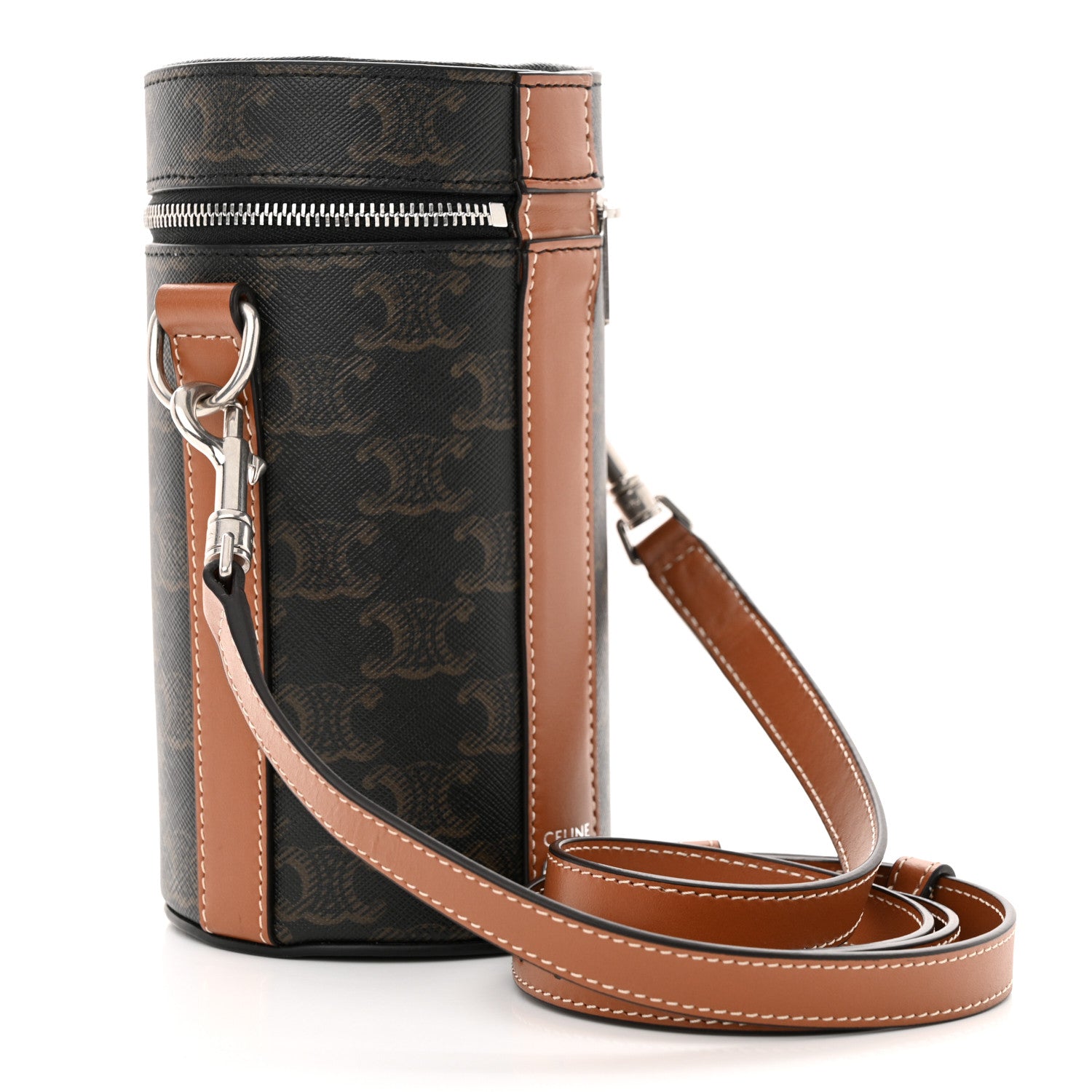 Celine Triomphe Canvas Vertical Cylinder Bag Tan 3 of 10