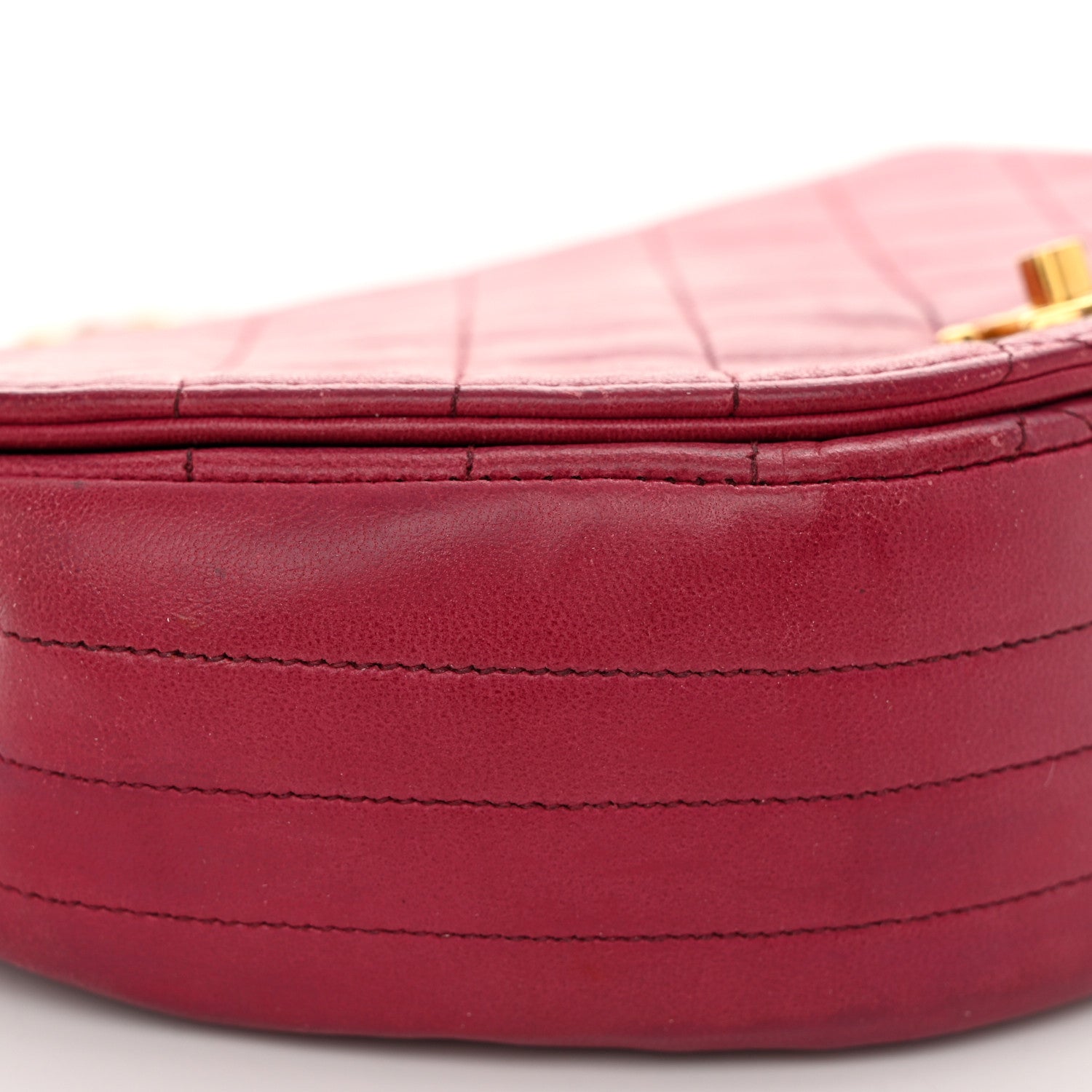 Chanel Lambskin Quilted Small Half Moon Flap Dark Pink 10 of 11