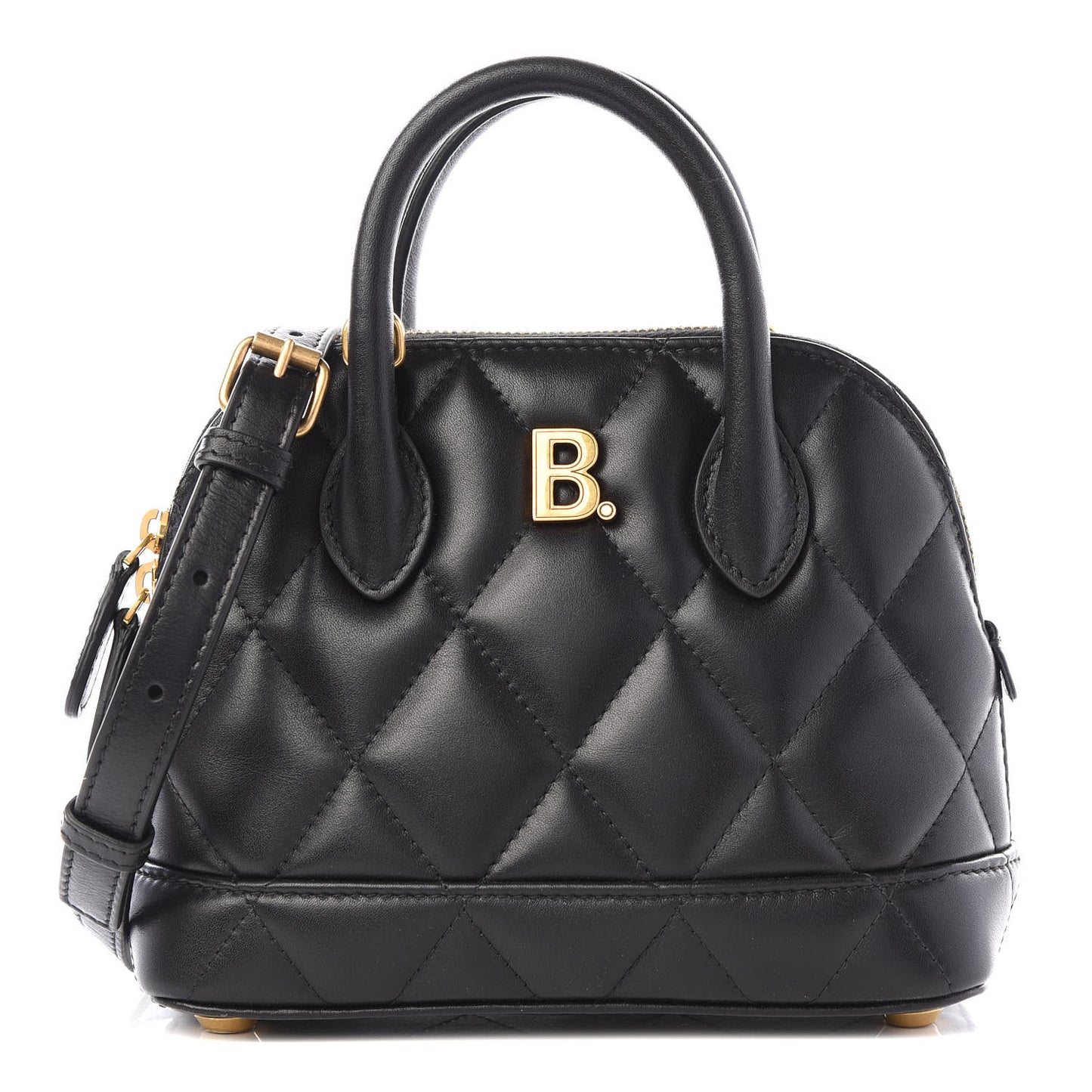 Nappa Calfskin Quilted XXS Ville Top Handle Bag Black