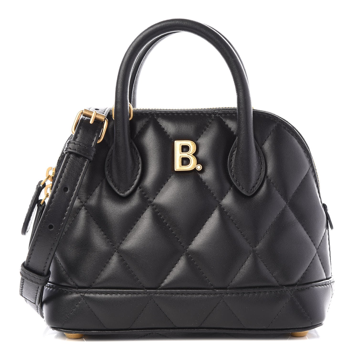 Balenciaga Nappa Calfskin Quilted XXS Ville Top Handle Bag Black 1 of 8