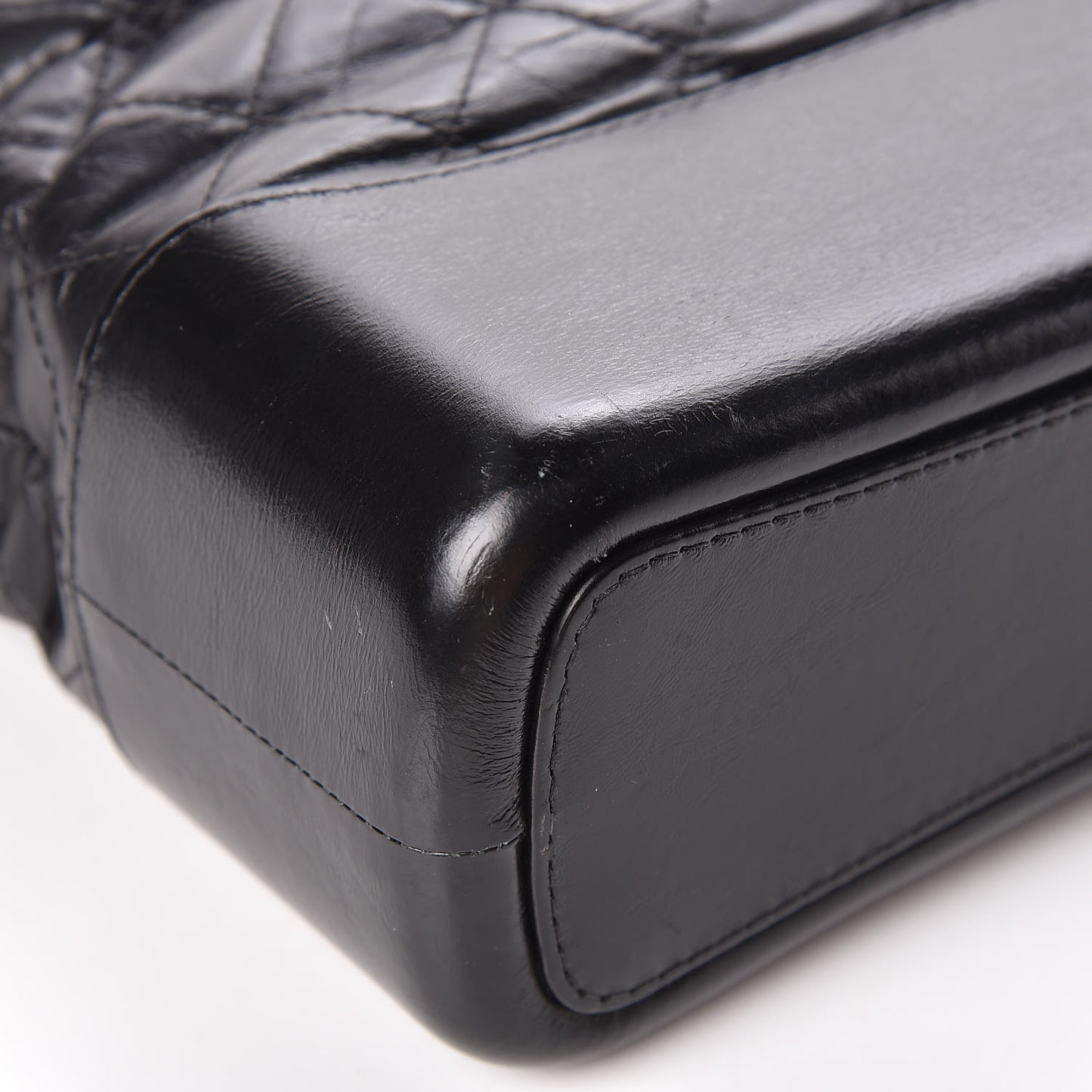 Aged Calfskin Quilted Medium Gabrielle Hobo Black