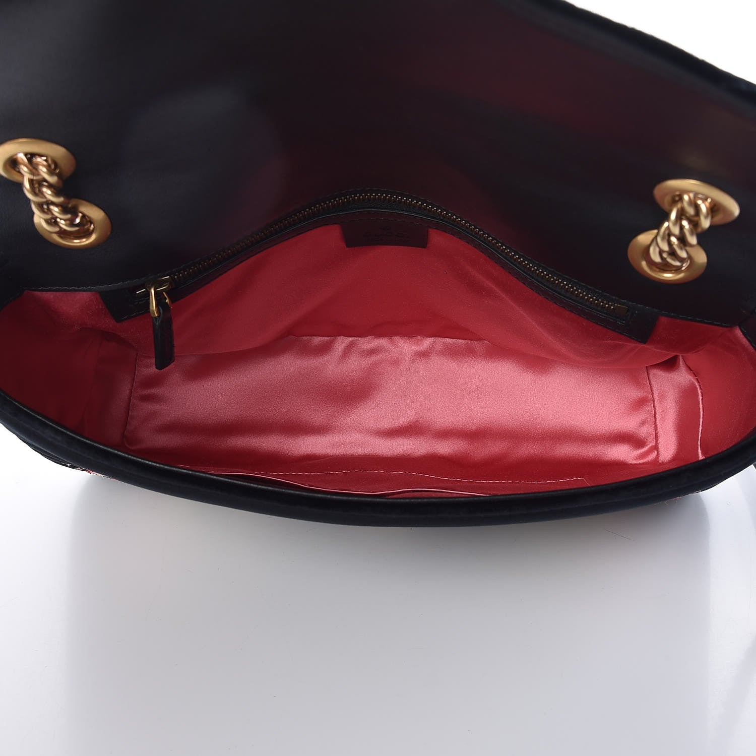 Gucci Velvet Matelasse Loved Embroidered Medium GG Marmont Shoulder Bag Black 7 of 9
