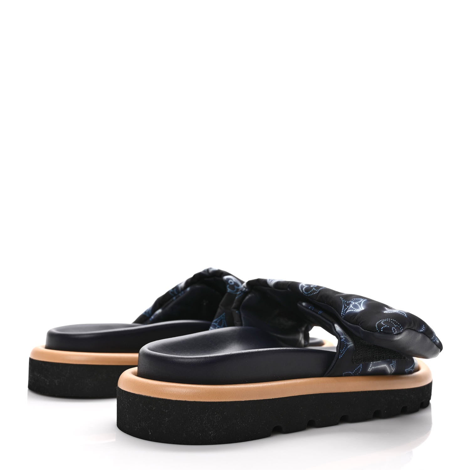 Louis Vuitton Nylon Monogram Womens Pool Pillow Comfort Mules 37 Navy Blue 4 of 8