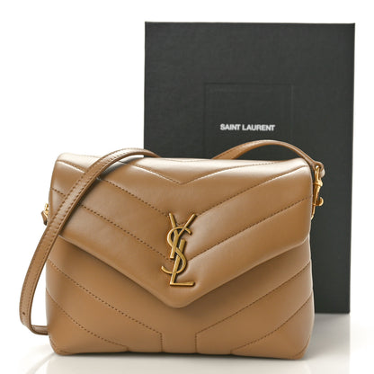 Saint Laurent Calfskin Y Quilted Monogram Toy Loulou Crossbody Bag Natural Tan 11 of 11