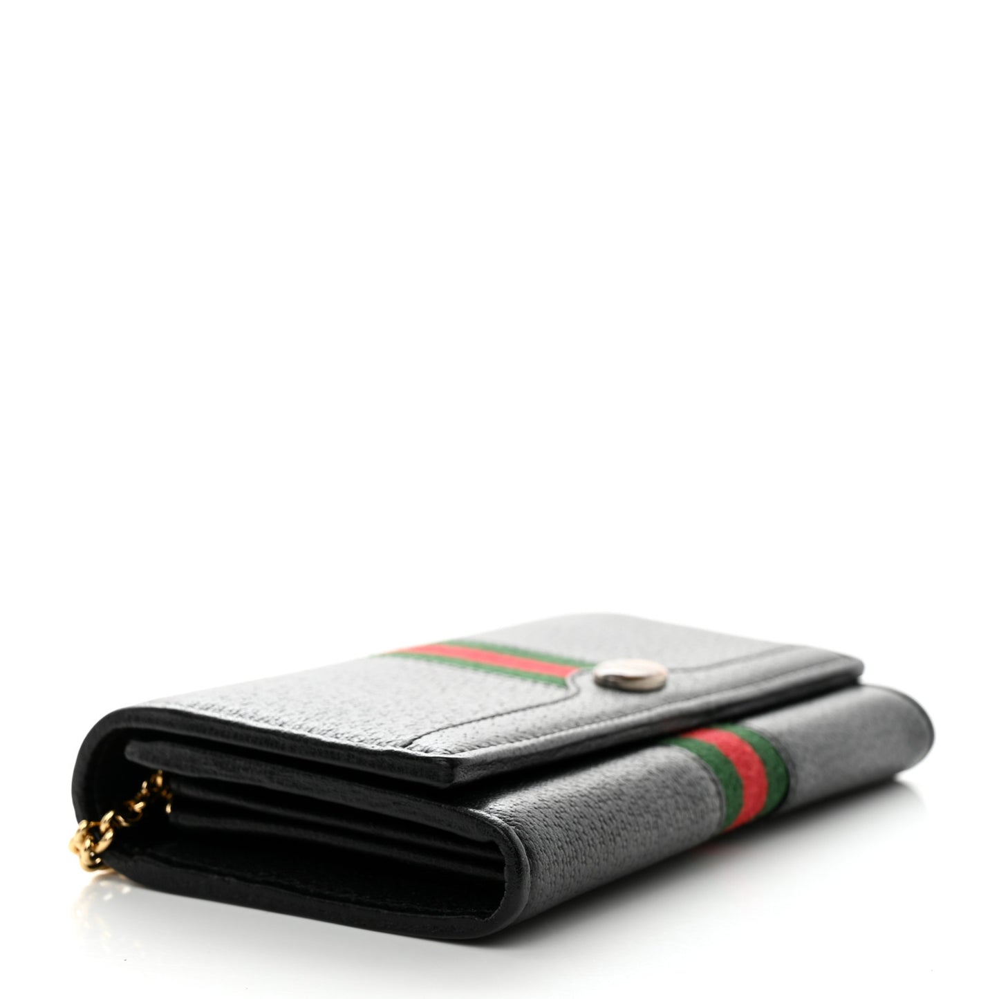 Calfskin Web Ophidia Wallet On Chain Black