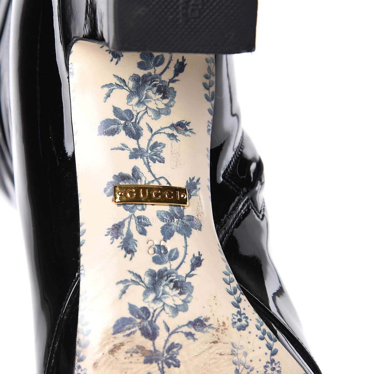 Vernice GG Victoire 55mm Ankle Boots 36 Black
