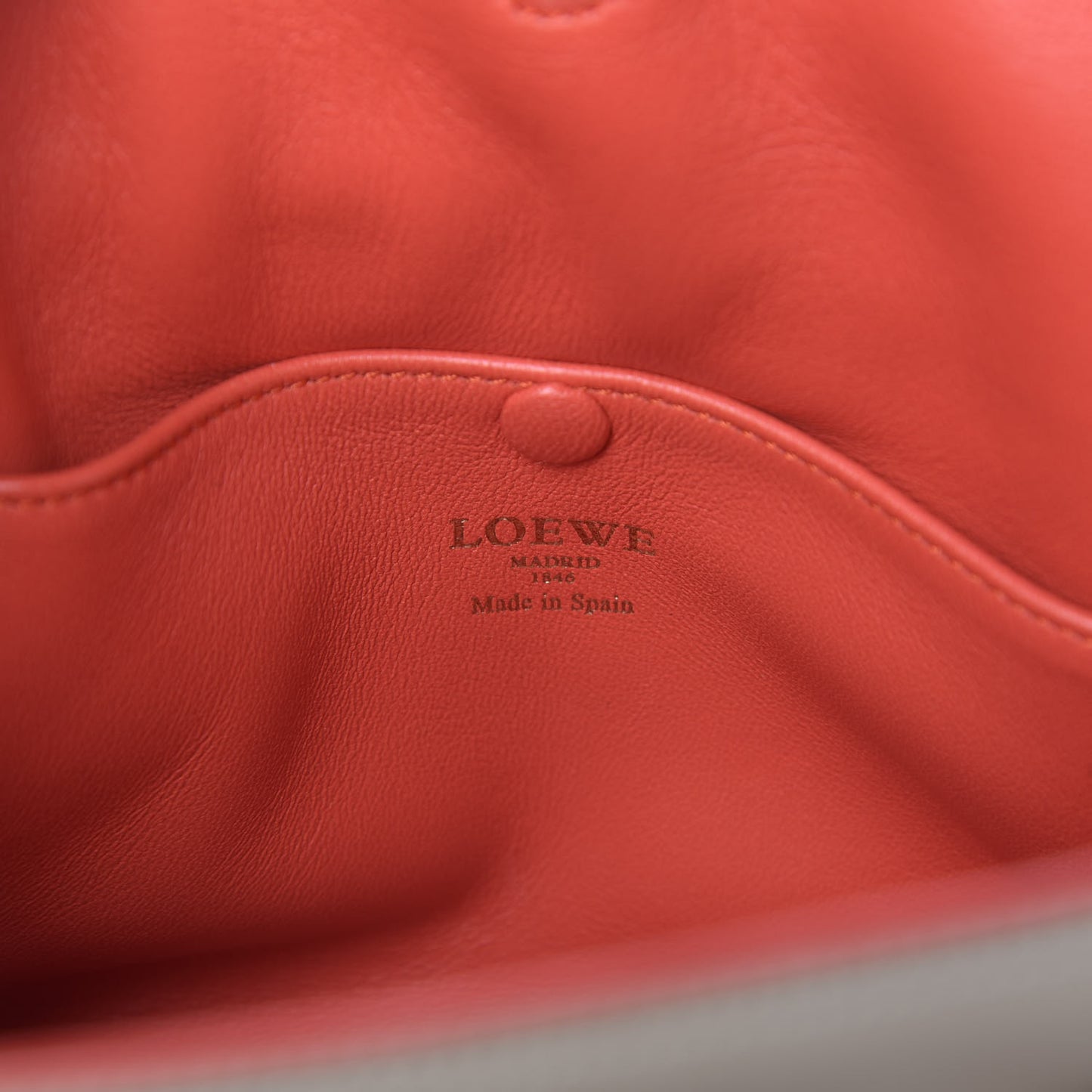 Calfskin Drawstring Tote Oat Orange