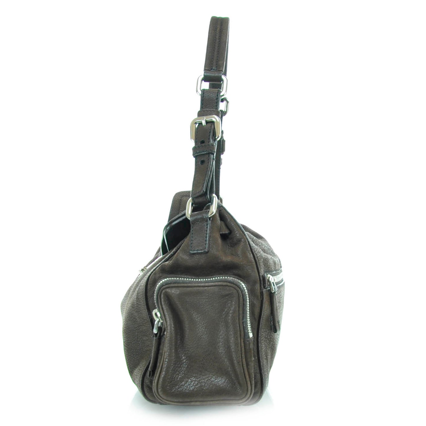 Leather Antic Easy A Foldover Pushlock Flap Shoulder Bag