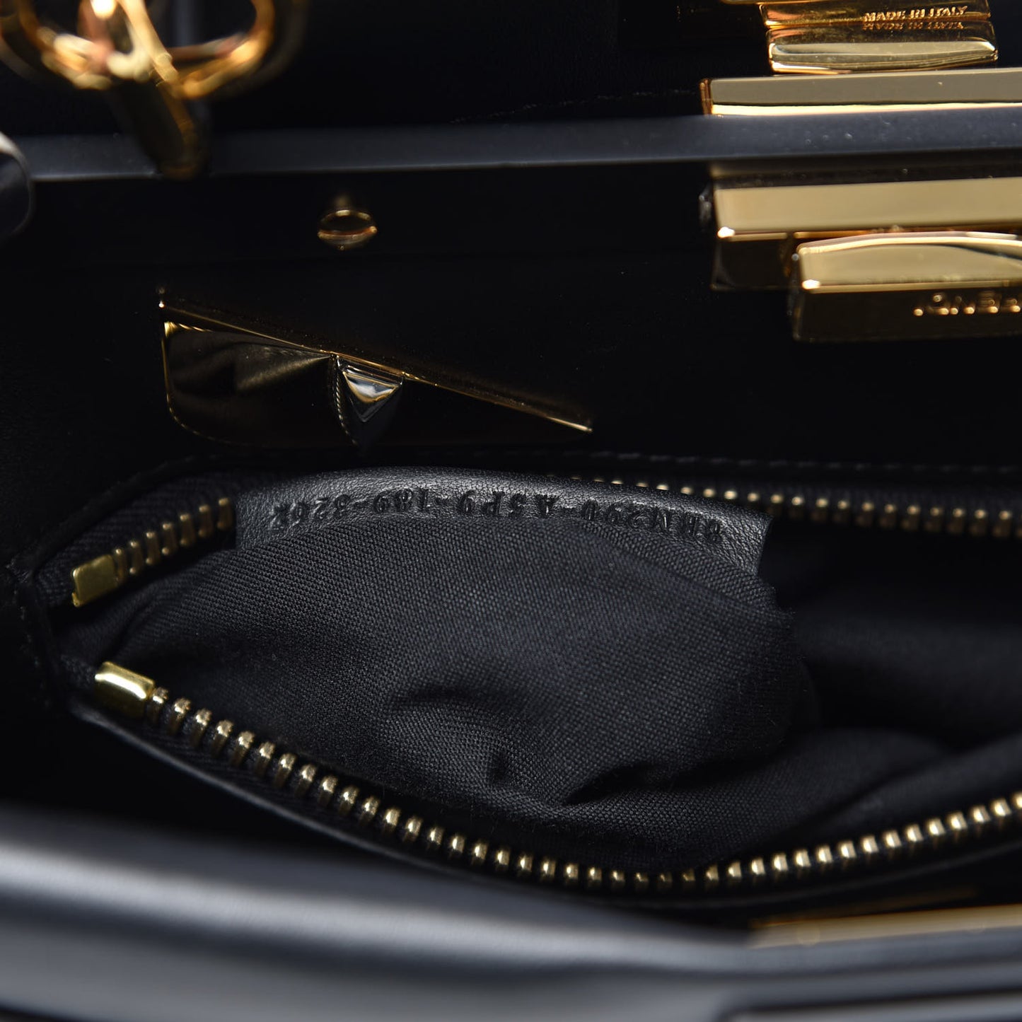 Vitello Seta Monster Eyes Medium Peekaboo Iconic Satchel Black