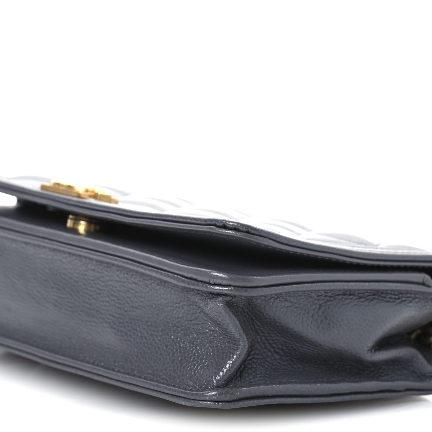 Caviar Quilted Boy Wallet On Chain WOC Grey