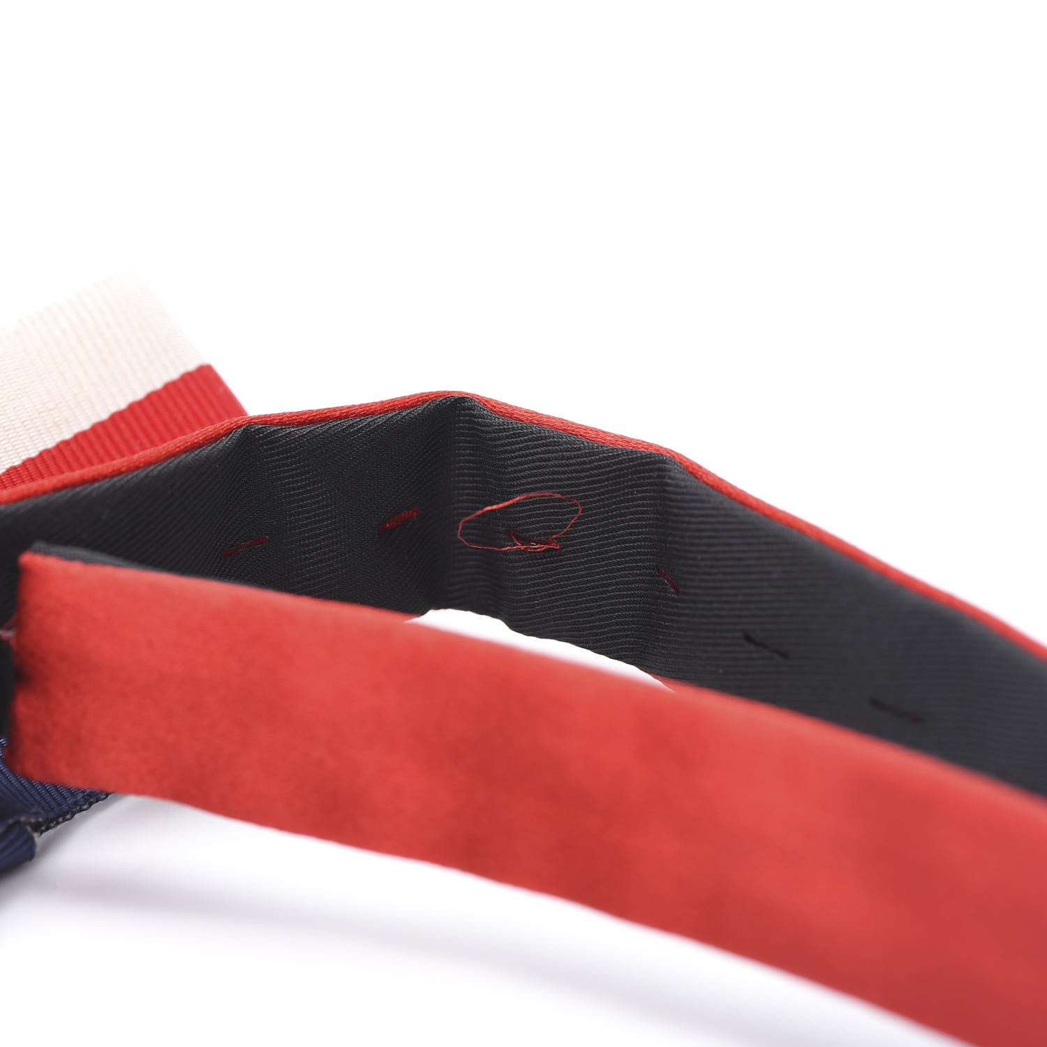 Gucci Grosgrain Web Crystal Neck Bow White Blue Red 7 of 8