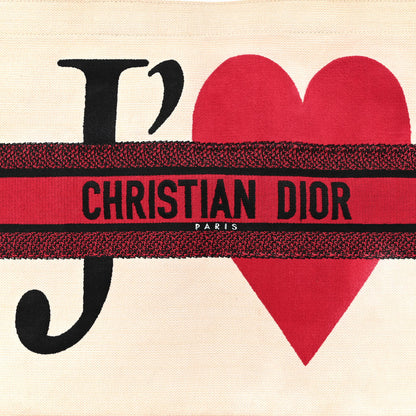 Christian Dior Canvas DiorAmour Chinese Valentines Je T’aime Large Book Tote White Red 9 of 12