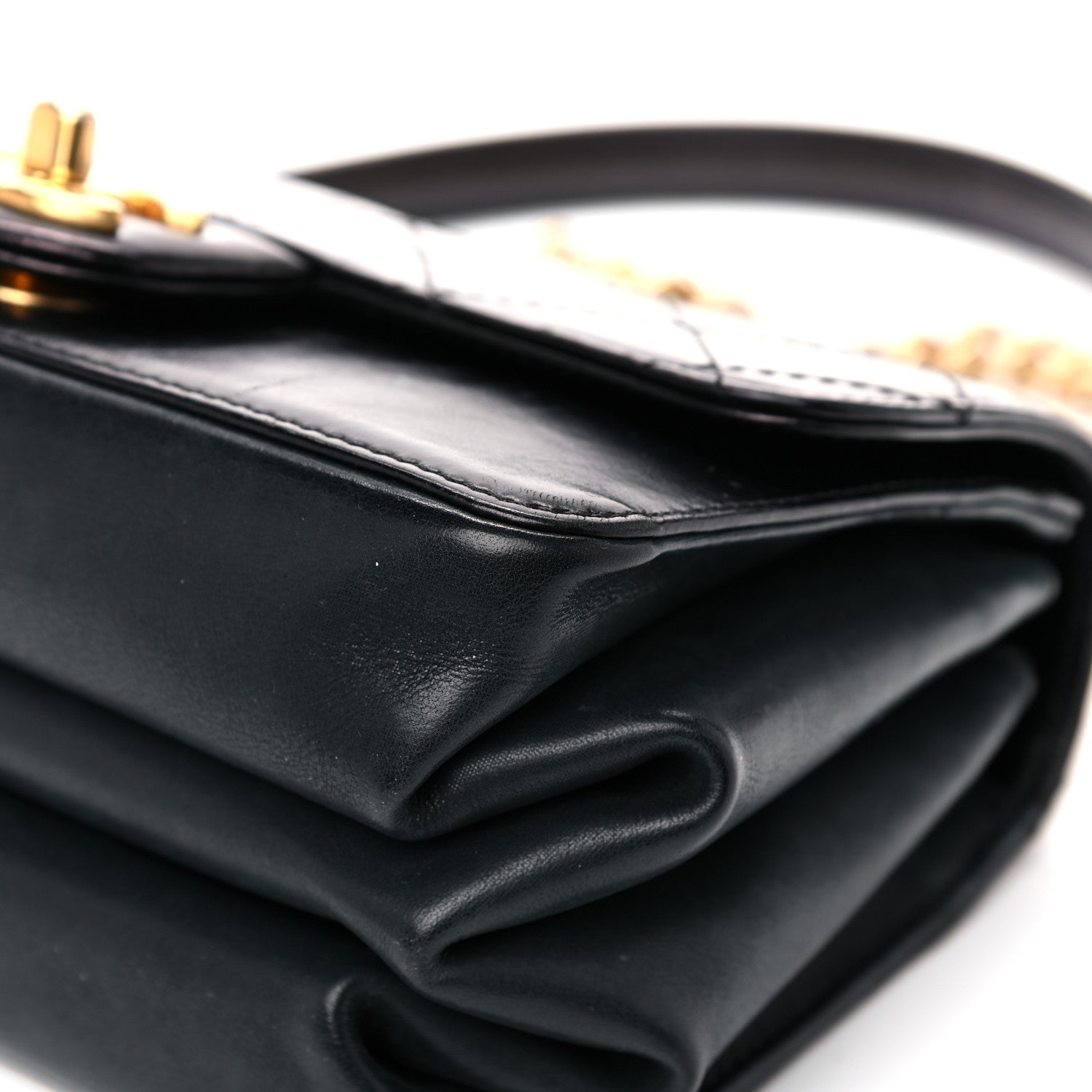 Chanel Iridescent Calfskin Quilted Small Straight Lined Flap Black 14 of 23