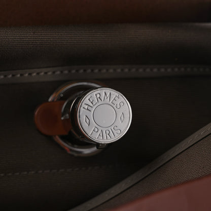 Hermes Vache Hunter Toile Herbag Zip 31 PM Etoupe Dune Fauve 6 of 9