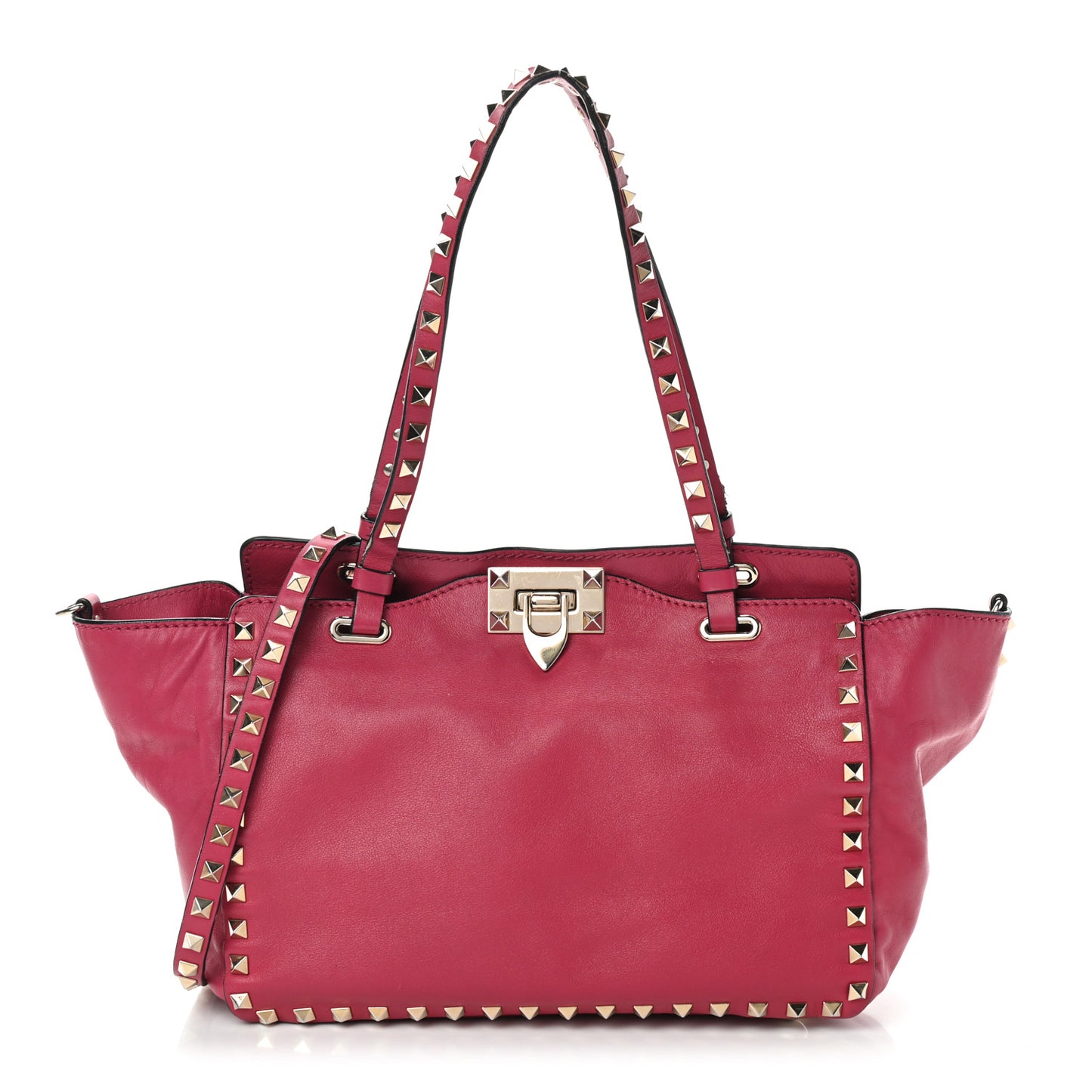 Vitello Small Rockstud Tote Cyclamin