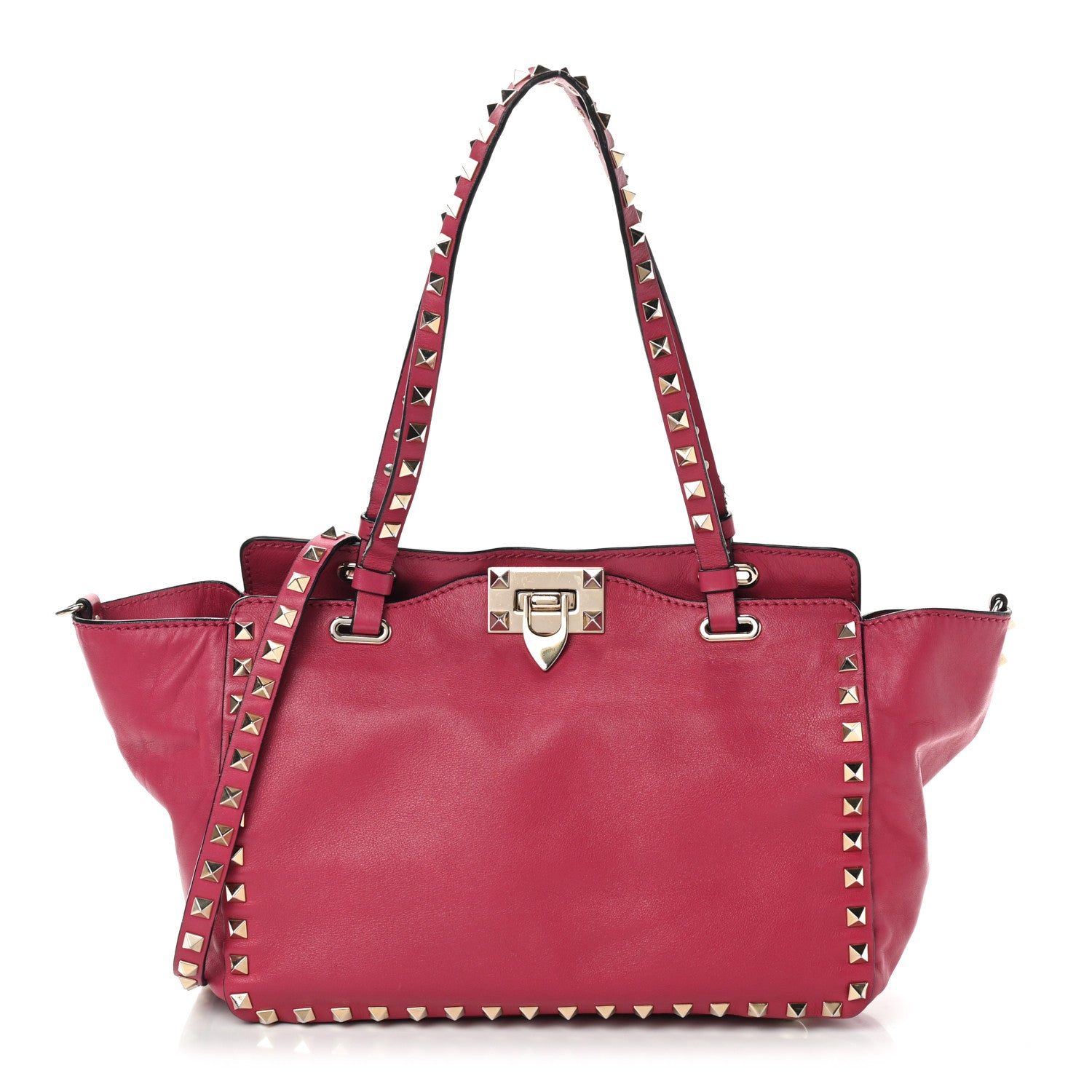 Valentino Garavani Vitello Small Rockstud Tote Cyclamin 2 of 11