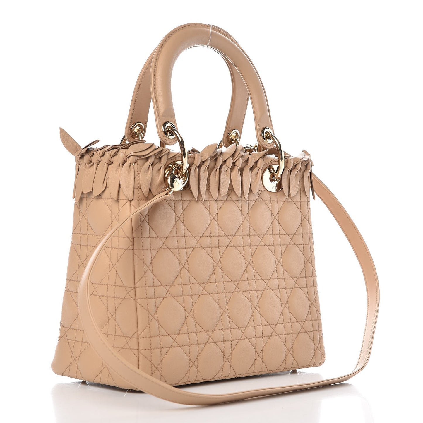 Lambskin Cannage Medium Lady Dior Beige