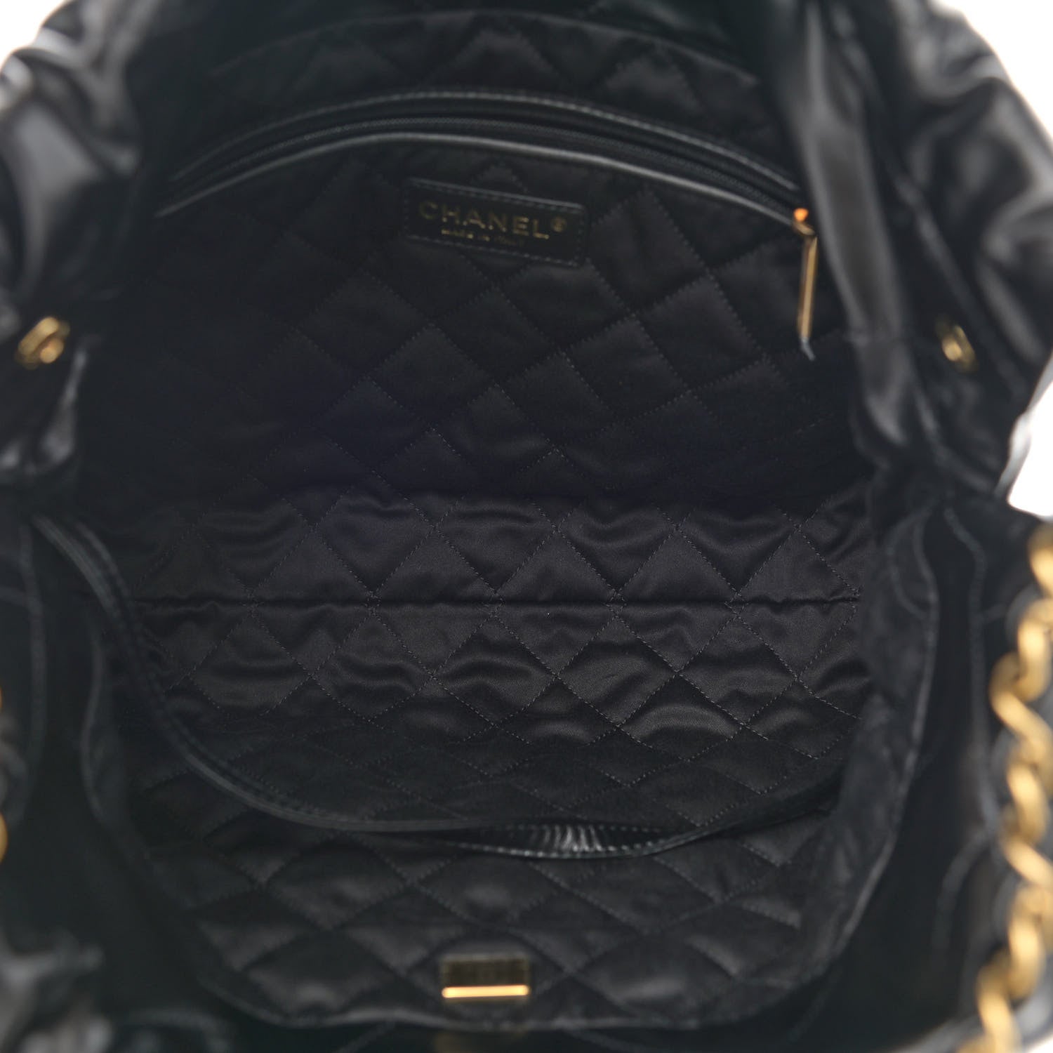 Chanel Shiny Calfskin Quilted Small Chanel 22 Black 6 of 12