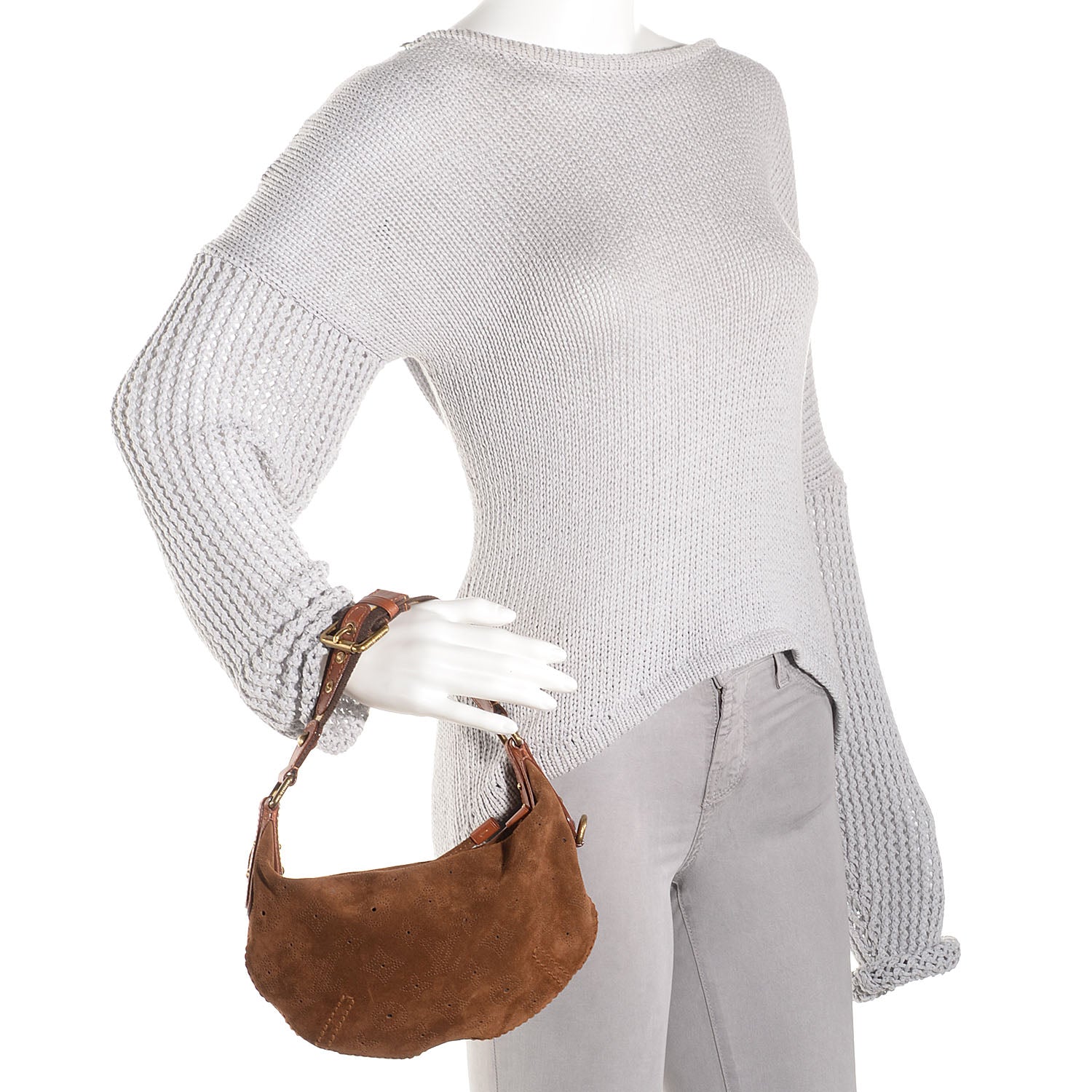 Louis Vuitton Suede Mahina Onatah Pochette Cacao 2 of 7