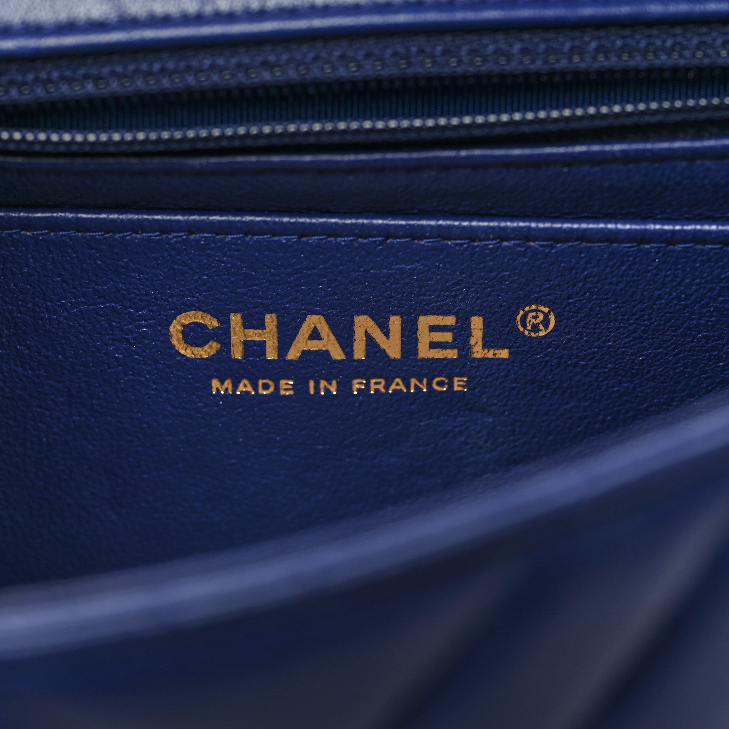 Chanel Lambskin Chevron Quilted Mini Rectangular Flap Blue 6 of 11