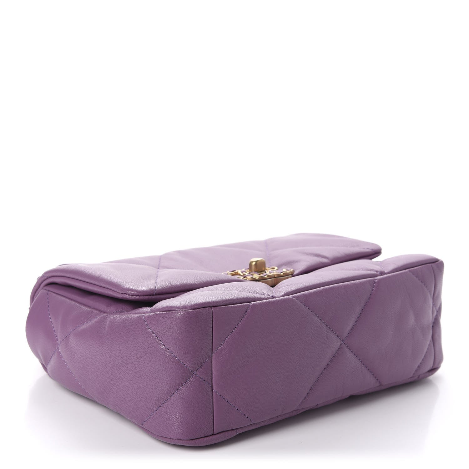 Chanel Goatskin Quilted Medium 19 Flap Violet Purple 4 of 11