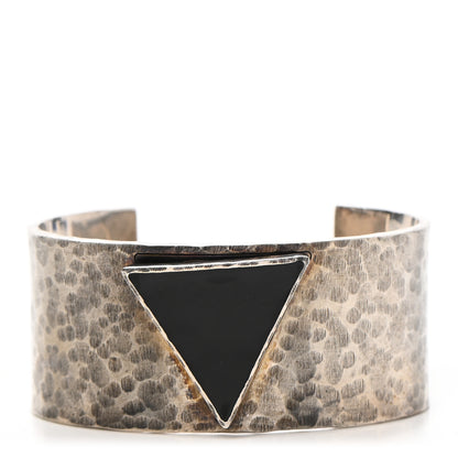 Saint Laurent Brass Cuff Bracelet Black Silver 1 of 6
