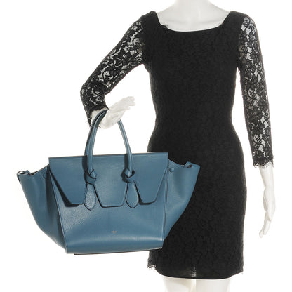 Celine Grained Calfskin Tie Knot Small Tote Denim 2 of 9